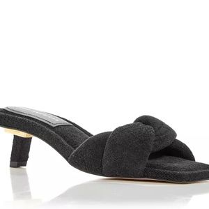 Good American Black Terry Kickstand Mule 8.5